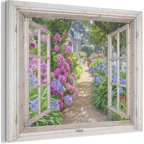 Acoustic Felt Wall Art Hydrangea - See-through - Flowers - Summer - Purple - Path 80x60 cm (1/5)