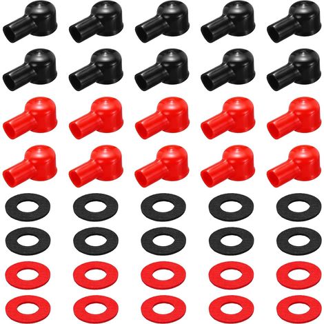 Cache-Borne De Batterie, 20 Pcs Protecteur Camion Avec Rondelles Noir Rouge L12-22-46mm Pour Car Accessories Truck Marine Boat (1/5)