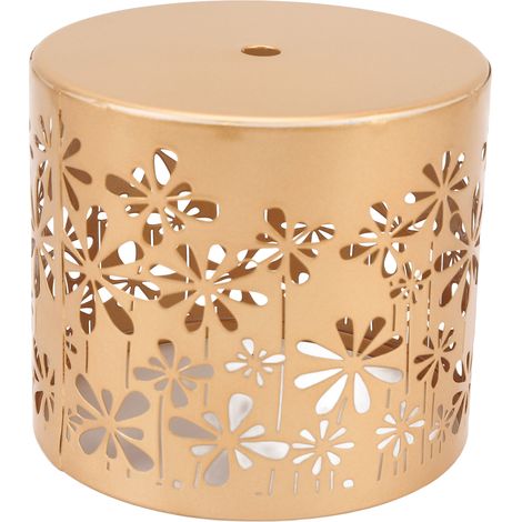 Ortviai Support à Bougie en Fer Forgé – Cage Ronde Ajourée pour Bougie Classique ou Électrique, 10,5 x 12 cm