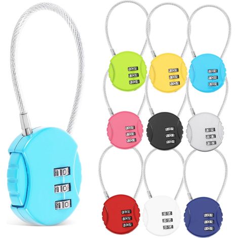 Lot de 10 cadenas métalliques pour bagages avec câble en (1/5)