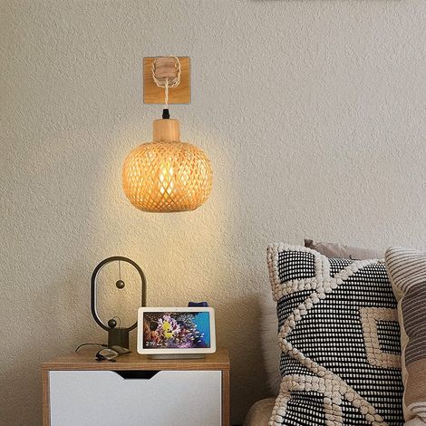 Applique Murale Chambre,Éclairage de l'écusson de Mur-lampadaire en Bois pour Salon, Couloir (1/5)