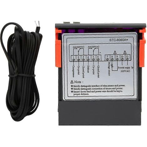 STC 8080A+ Digitaler Thermostat für Kühlung, Abtaufunktion, Alarmfunktion und Temperaturregelung