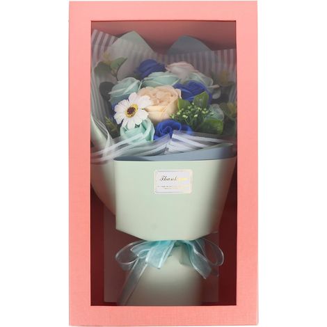 Bouquet de Roses en Savonnette Bleu 1 Pièce – Rose Immortelle Parfumée – Fleurs Artificielles pour Décoration Intérieure et Présent Saint-Valentin (1/5)