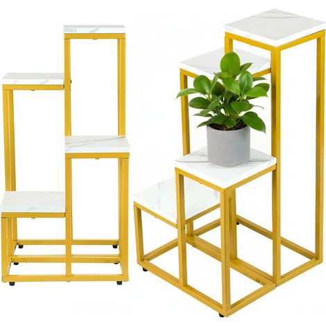 Support à fleurs sur pied, étagère métallique, support pour plantes et pots, 4 niveaux (1/5)