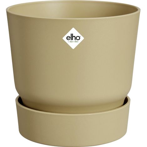 Elho Übertopf Greenville mit integrierten Wasserbehälter Kunststoff beige Ø 20 x 18 cm Topf
