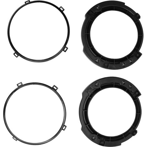 Kit de fixation de phare rond de 7 pouces avec anneau métallique noir, remplacement pour Jeep Wrangler JK 2007 à 2017 (1/5)