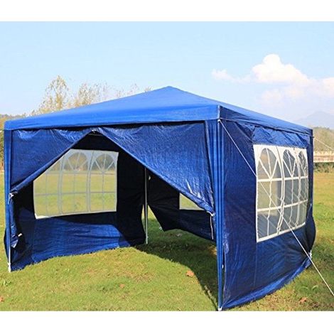 Chapiteau Ou Tonnelle 3 x 3 M, Bleue, Avec Fenêtres Et Pieds à Ancrer. (1/5)