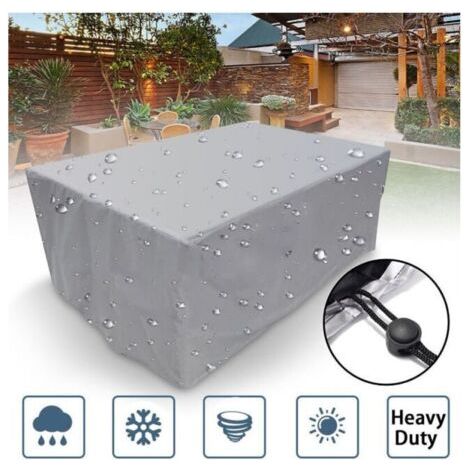 Housse de protection rectangulaire pour meubles de jardin, en polyester, imperméable, anti-poussière, anti-UV, pour chaise ou table de jardin (dimensions : 180x150x80cm) (1/4)