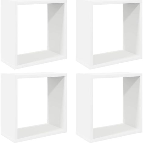 vidaXL Estantes cubo de pared 4 unidades blanco 30x15x30 cm (1/2)