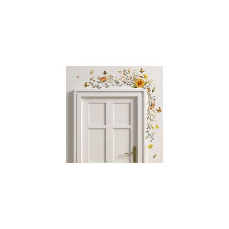 Pflanzen- und Blumen-Wandtattoos, hängende Blumenranken, Retro-Wandaufkleber, Gänseblümchen-Wandtattoo für Wohnzimmer, Schlafzimmer, Büro, TV-Raum, Sofa, Badezimmer, Wanddekoration - Crezuo