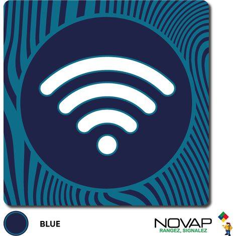 Plaque Wifi - Design Bleu 90x90mm - 4340142 (1/2)