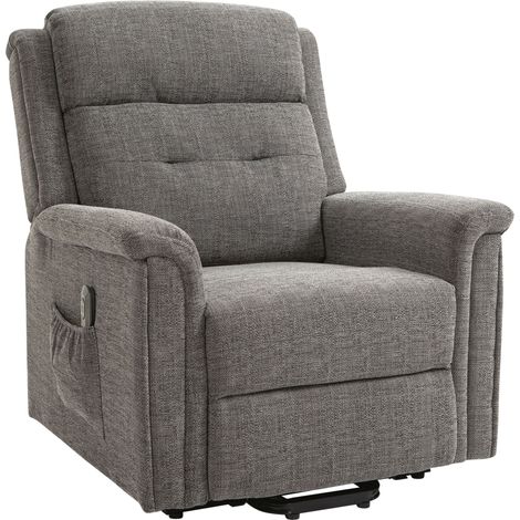 Fauteuil inclinable assistance relevage télécommande repose-pieds gris acier