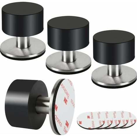 EASYCOMFORT Lot de 4 butées de porte en caoutchouc auto-adhésives 3M, protection murale anti-bruit pour plinthes, maison, bureau et terrasse (1/5)