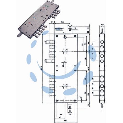 SERRATURA TRIPLICE APPLICARE MULTIF. SCROCCO D/MAPPA BLINDATE 54574 DX