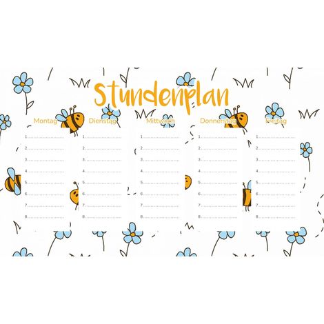 Magnetischer Unterrichtsplan „Fleißige Bienen“ 45 x 26 cm