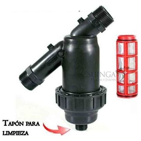 Filtro de Riego 3/4''  Filtro de Malla para Tuberia 25mm  Tapón de drenaje incluido  Sistema de Filtrado para Riego (1/3)