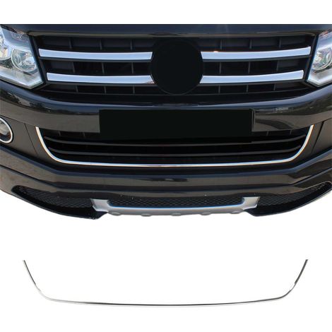 Moulure de Grille de Calandre Compatible avec VW Amarok 2010 à 2016, Garniture Baguette de Calandre en Acier Inoxydable Argent (1/5)