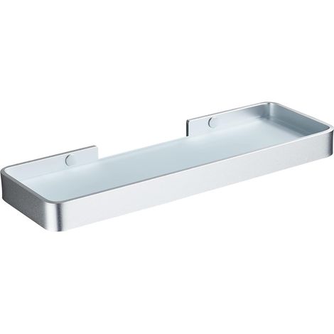 Étagère Douche sans Percage Etagere Murale Salle de Bain Caddy avec Rangement Organisateur Antirouille Aucun Dommage en Verre Trempé Aluminium Space pour Accessoires Cuisine 30cm Argent (1/5)