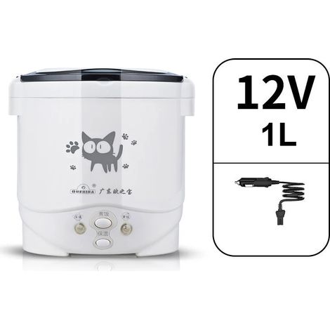 Cuiseur à riz portable (12 V, pour voiture), capacité 1 litre, réchauffe les aliments, boîte à lunch isotherme (1/5)