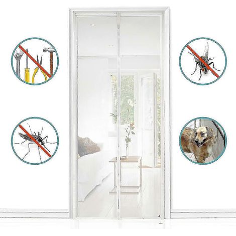 Porte moustiquaire magnétique 80 x 210 cm, montage facile sans perçage (1/2)