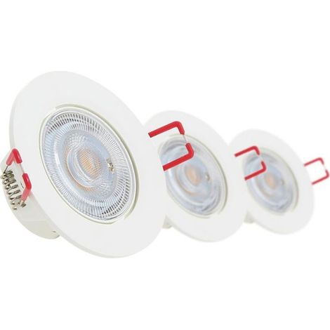 Xanlite – Pack de 3 spots encastrables LED dimmables – Blanc chaud 2700K – 345 lumens – Ø70mm – Installation rapide – PACK3SEL345D