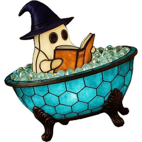 Lampe fantôme d'Halloween en résine robuste pour enfants - Lampe fantôme étanche avec éclairage doux pour la salle de bain (1/5)