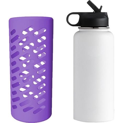 Gourde silicone 32oz protection étui bouteille externe violet camping randonnée (1/5)