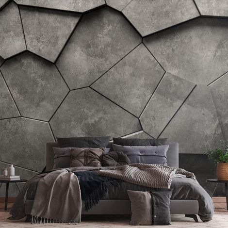 A.S. Creation Livingwalls Fototapete The Wall III 399241 Eine Rolle Ein Motiv 371 x 280 cm Schwarz Grau (1/4)