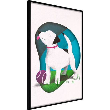 Affiche Murale Encadrée "Dog's Dream" 21 x 30 cm Noir