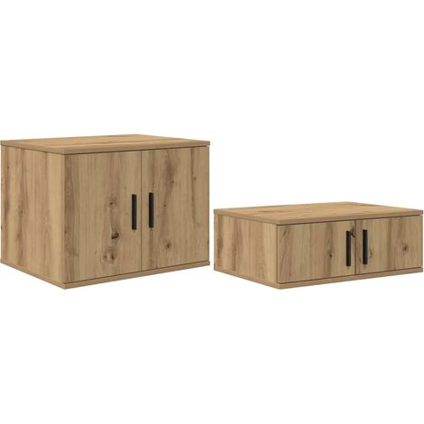 Armoire de rangement moderne avec 2 étagères salon 108 x 41 x 40 cm en bois d'ingénierie chêne artisanal (1/5)