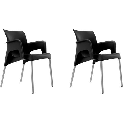 Fauteuils Sun garbar plastique noir (Lot de 2) (1/5)