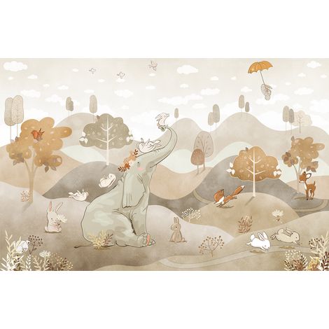 Papier peint panoramique Enfants - Animaux - 495 cm x 320 cm (1/2)