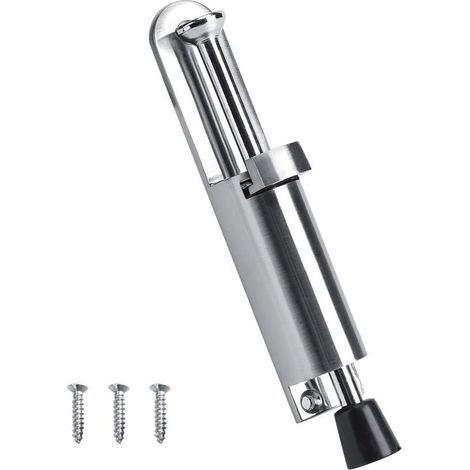 Butée de porte en alliage de zinc robuste avec pied en caoutchouc souple de 15 cm (argenté) (1/5)
