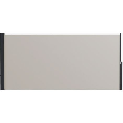 Store latéral extensible brise-vue 300 x 140 cm gris clair protection UV coupe-vent métal polyester