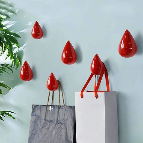 Patères décoratives en forme de goutte d'eau - Lot de 7 Décoration murale moderne