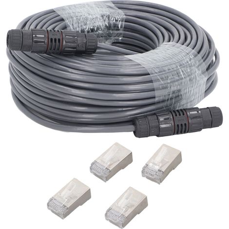 SJLERST Câble Starlink D'extension de 150 Pieds à 225 Pieds, Remplacement avec Bornes Ethernet pour Kit Internet par Satellite Starlink V2, étanche IP68 (1/5)