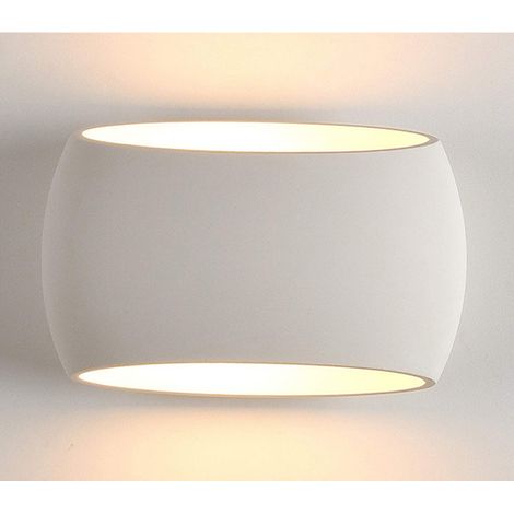 Applique Gesso Lampada Parete Interno Rettangolo Bianco Moderno Doppia Luce 5021