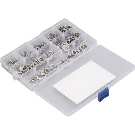 Rondelle étoile externe acier inoxydable M2.5-M12, lot de 300 pièces, 8 types de freins crantés, fixation boulonnerie robuste (1/5)