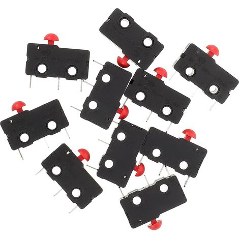 Lot de 10 Micro-interrupteurs Fin de Course pour Appareils Électriques, en Ppa Noir, Tactile Réactif, pour Réparation Électroménager (1/5)