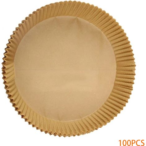Ensemble de 50/100 pièces pour friteuse à air chaud, feuilles de cuisson en papier sulfurisé, accessoires de cuisine ronds (1/5)