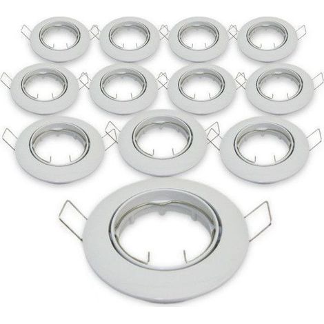 Lot de 12 supports encastrable orientable blanc D82 (1/4)