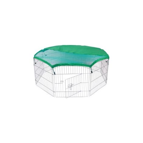 MaxxPet Clapier per Conigli con Coperchio, Parco Conigli - Parco Conigli con Ombrellone - Gabbia per Roditori - Parco Animali - 80 x 75 cm x 8 Pezzi (1/5)
