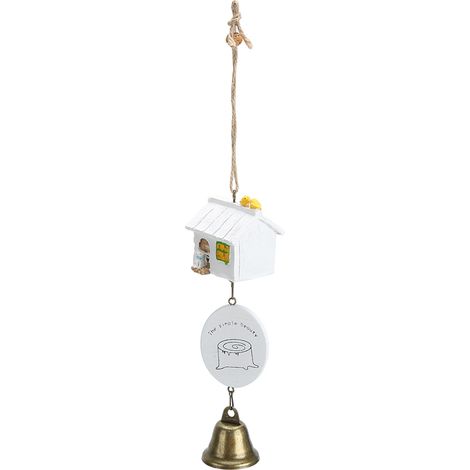 Niedliches Windspiel-Glockenornament aus Kunstharz für Garten, Fenster und Hof, Typ B, Weiß (1/5)