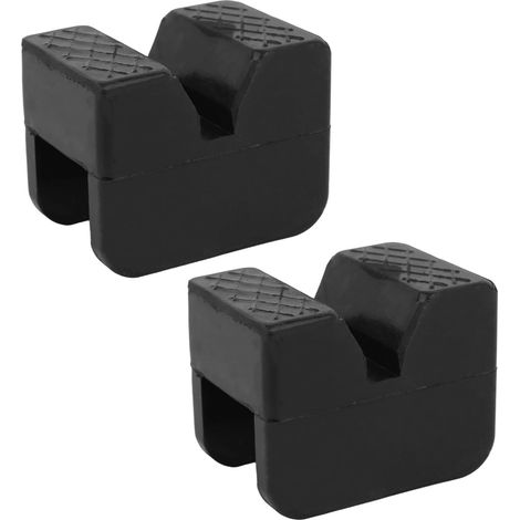 2 Pièces Plaque Support de Cric, Adaptateur Jack en Caoutchouc Universel Protège Rails à Pinces pour Voiture Camion (Noir) (1/5)