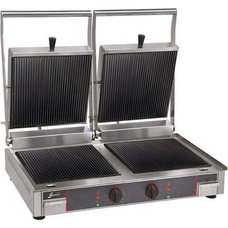 Grill Electrique Double - Plaque Inf. Lisse et Sup. Rainurée - Sofraca - 10232VRR