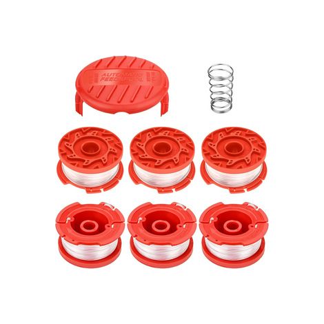Bobines compatibles CMZST065 et CMZST120SC – Tête rouge B6+1+1 avec capot – Pour débroussailleuse de jardinage léger (1/5)