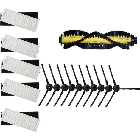 1 principal Brosse + 5 filtre HEPA + 5 éponge + 10 côté Brosse pour iLife A4 Robot Aspirateur pièces CHUWI iLife A4 T4 X432 X430 (1/4)