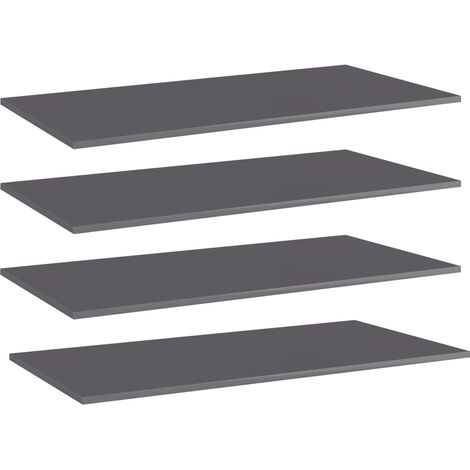 Bücherregal-Bretter 4 Stk. Hochglanz-Grau 100x50x1,5 cm vidaXL