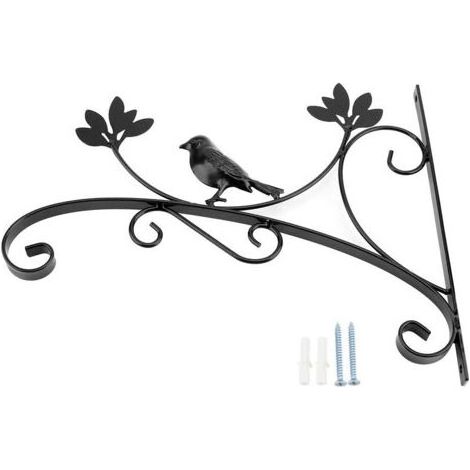 Crochet de plante en fer support de suspension mural en fer cintre de plante crochet de Pot de fleur pour la maison Patio pelouse jardin décor mangeoires à oiseaux (1/5)