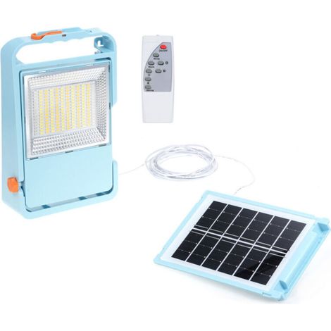 Wiederaufladbare LED-Arbeitsleuchte, 150 W, 5 Modi, USB-Anschluss, tragbare Arbeitsleuchte mit Solarpanel für Camping, Wartung, Garage und Werkstatt – Crezuo